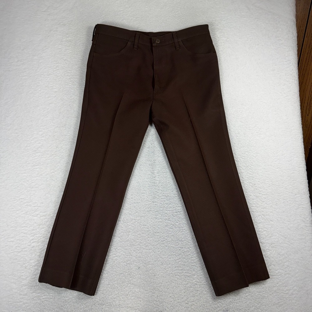 Vintage Wrangler 82BN Men's Brown Polyester Pants 36 (35.5x27) Work Utility